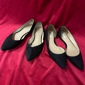 A bundle of  2 pairs of Black suede pointed toe flats ,  H&M and Franco Sarto 10